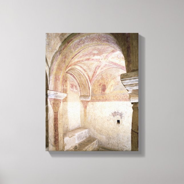 Carolingiska frescoes in inner crypt canvastryck (Framsida)