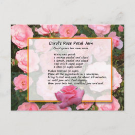 Carols hallonsylt-recept vykort