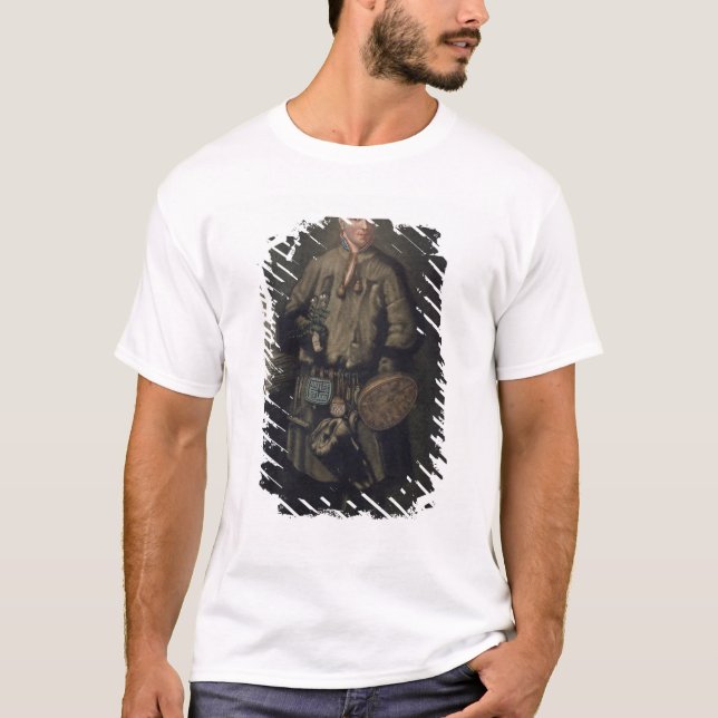Carolus Linnaeus i hans Lapland klänning T-shirt (Framsida)