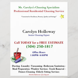 Carolyn Holloway Sample Flyer-Städning Services Reklamblad