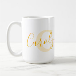 Carolyn namn, dvs. monogram C golden gult Kaffemugg