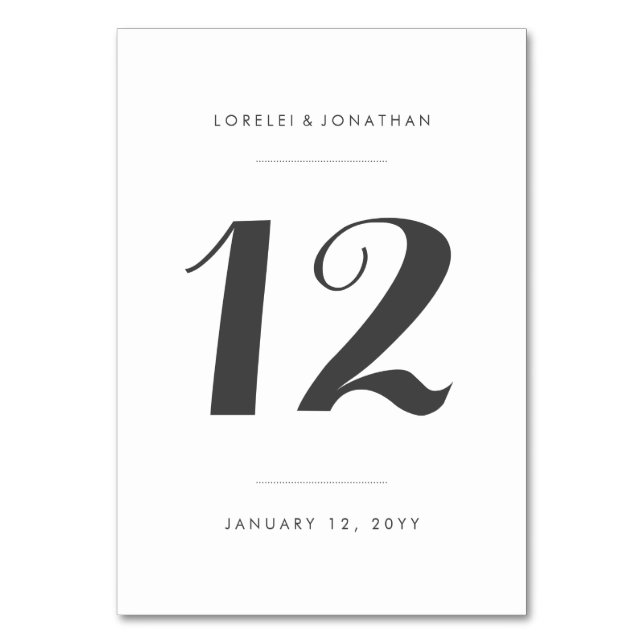 Carolyna Bröllop Bordsnummer (Framsidan)