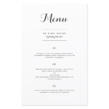 Carolyna Bröllop Dinner Menu