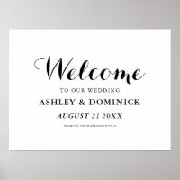 Carolyna Calligraphy Elegant Välkommen Bröllop