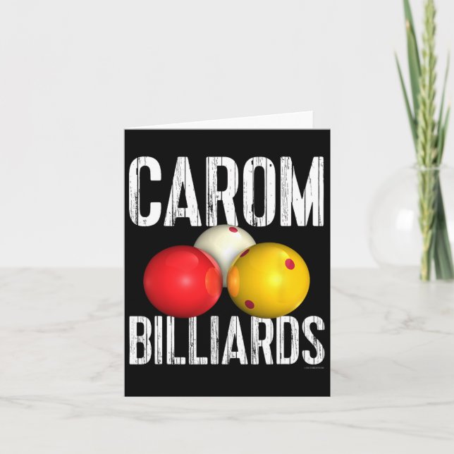 Carom Billiards Shirt - Coola Distress Text Kort (Framsida)