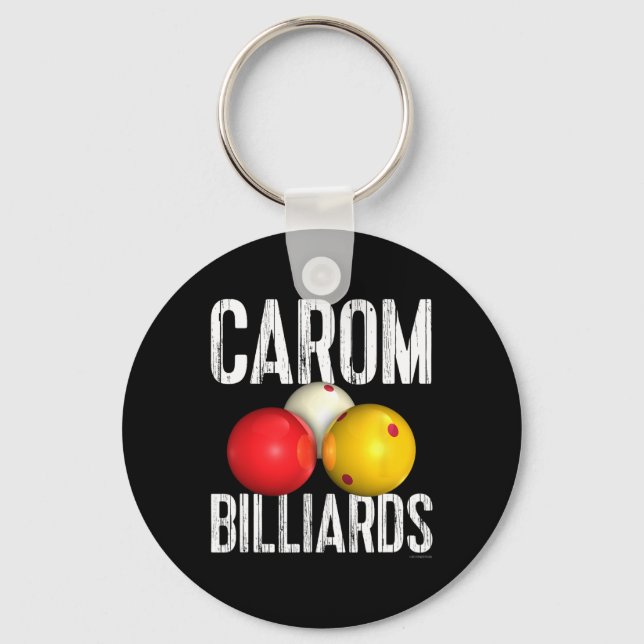 Carom Billiards Shirt - Coola Distress Text Nyckelring (Framsida)