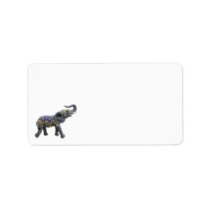 Carousel Animal Elephant Photo Stationery Adressetikett