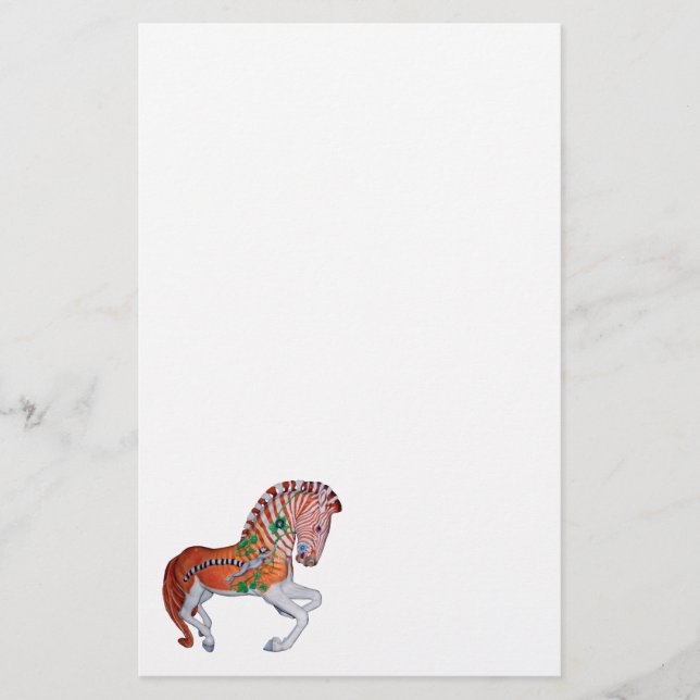 Carousel Animal Quagga Zebra Photo Notes Brevpapper (Framsida)