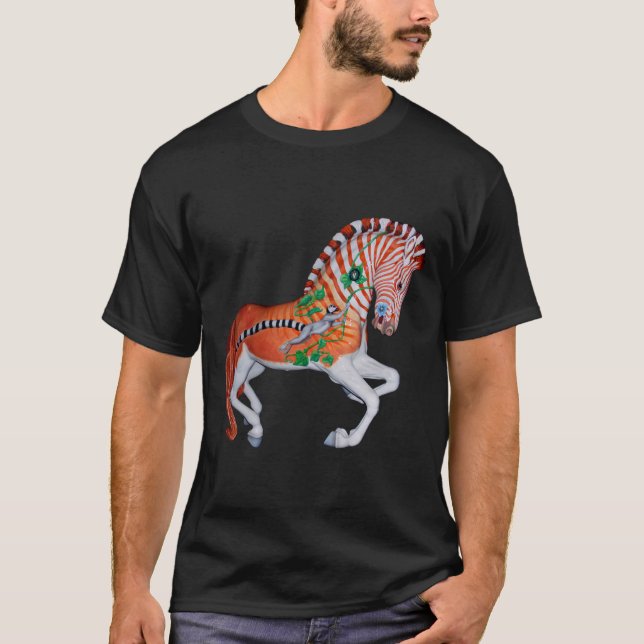 Carousel Animal Quagga Zebra Photo T-shirt (Framsida)