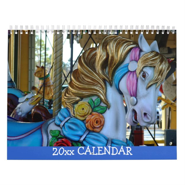 Carousel Animals, Cat Horse Tupp Frog Kalender (Omslag)