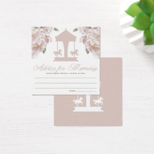Carousel Baby Shower Advice-kort Fyrkantigt Visitkort