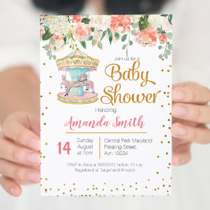 Carousel Baby Shower-inbjudan Inbjudningar