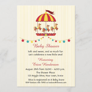 Carousel Baby Shower Inbjudningar