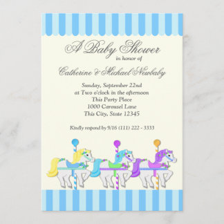 Carousel Baby Shower Inbjudningar