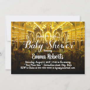 Carousel Baby Shower Merry Go Round Inbjudningar