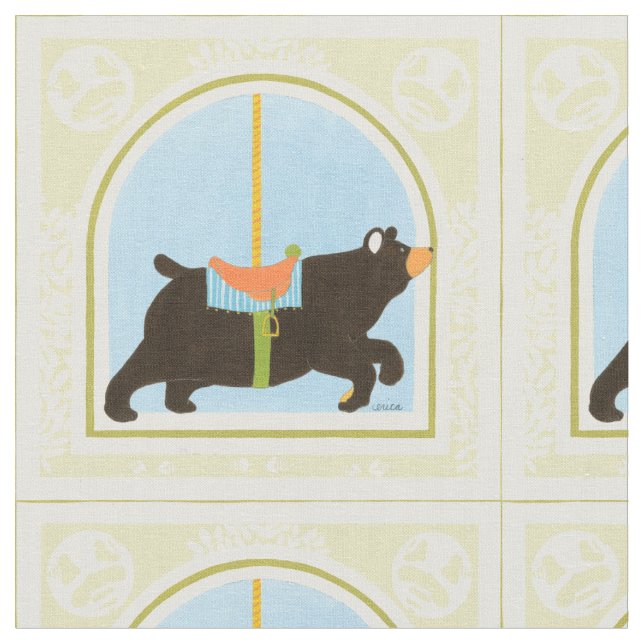 Carousel Bear by June Erica Vess Tyg (Närbild)