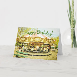 Carousel Birthday Greeting Card Kort