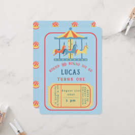 Carousel Birthday Inchange Inbjudningar