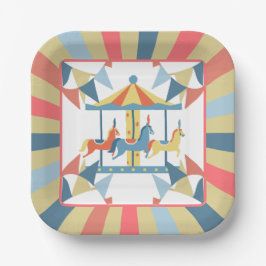 Carousel Circus Birthday Tallrikar