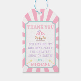 Carousel Circus Carnival Birthday Favor Gift Märkr Presentetikett