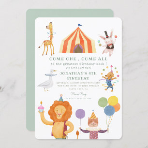 Carousel Circus Carnival Birthday Inbjudningar