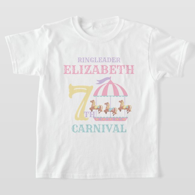 Carousel Circus Carnival Birthday Shirt Pastel T Shirt (Laydown)