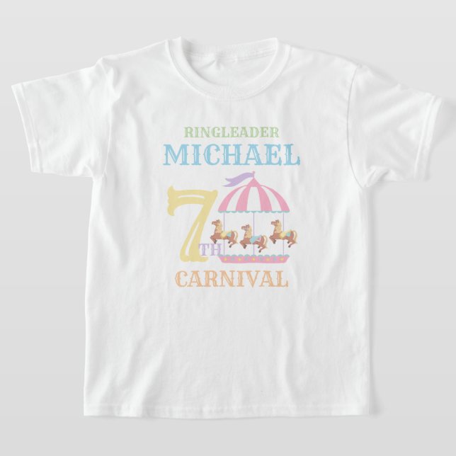 Carousel Circus Carnival Birthday Shirt Pastel T Shirt (Laydown)