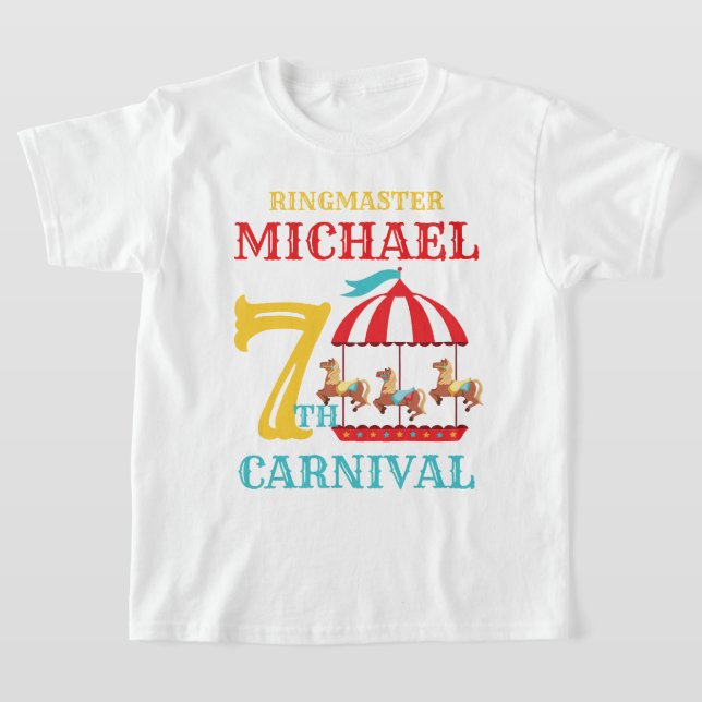 Carousel Circus Carnival Birthday Shirt T (Laydown)