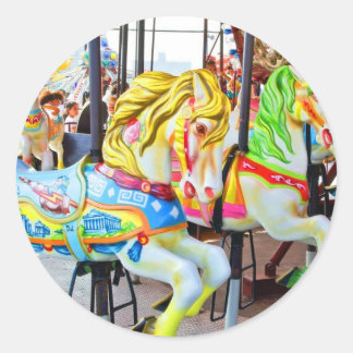 Carousel - Coney Island, NYC-klistermärke Runt Klistermärke