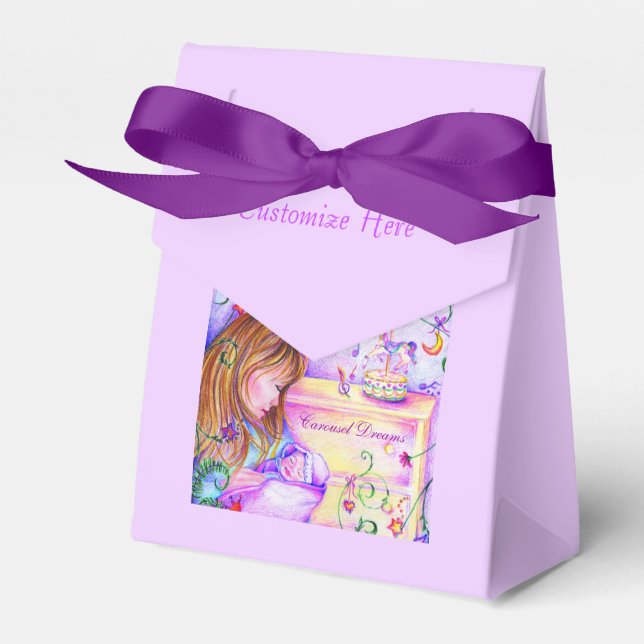 Carousel Dreams Baby Favor Box Presentaskar (Framsidan Sidan)