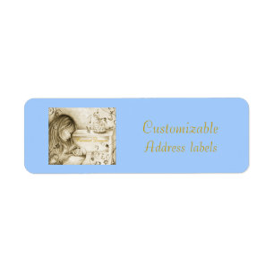 Carousel Dreams Blue Anpassade Adressetiketters Returadress Etikett