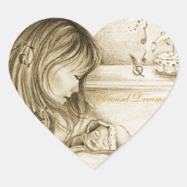 Carousel Dreams Heart Stickers Hjärtformat Klistermärke