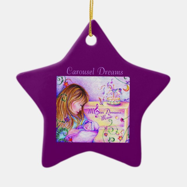 Carousel Dreams Lila Star Ceramic Ornament (Framsidan)
