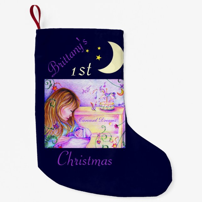Carousel Dreams Midnight Blue-julklapp Liten Julstrumpa (Framsidan)