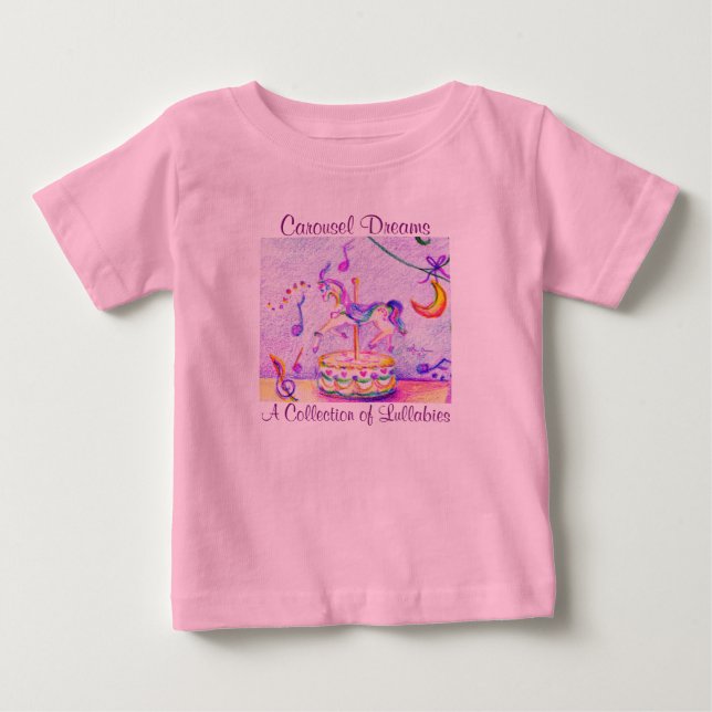 Carousel Dreams Rosa Baby Tutu Bodykostym T Shirt (Framsida)