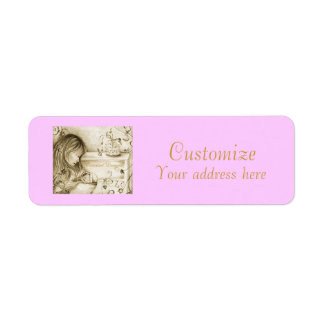 Carousel Dreams Rosa Small Adressetiketters Returadress Etikett