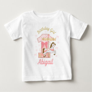 Carousel First Birthday Girl T Shirt