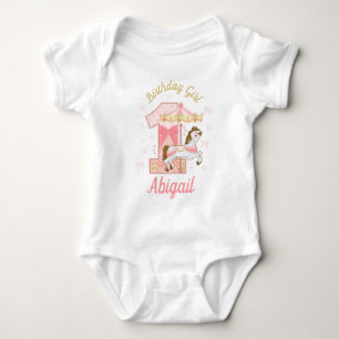 Carousel First Birthday Girl T Shirt