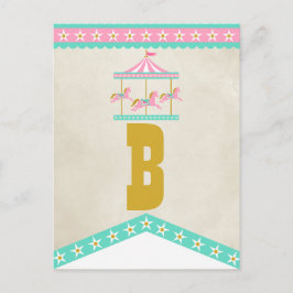 Carousel Födelsedagsfest Pennant Bunting Vykort