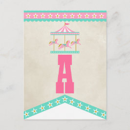 Carousel Födelsedagsfest Pennant Bunting Vykort