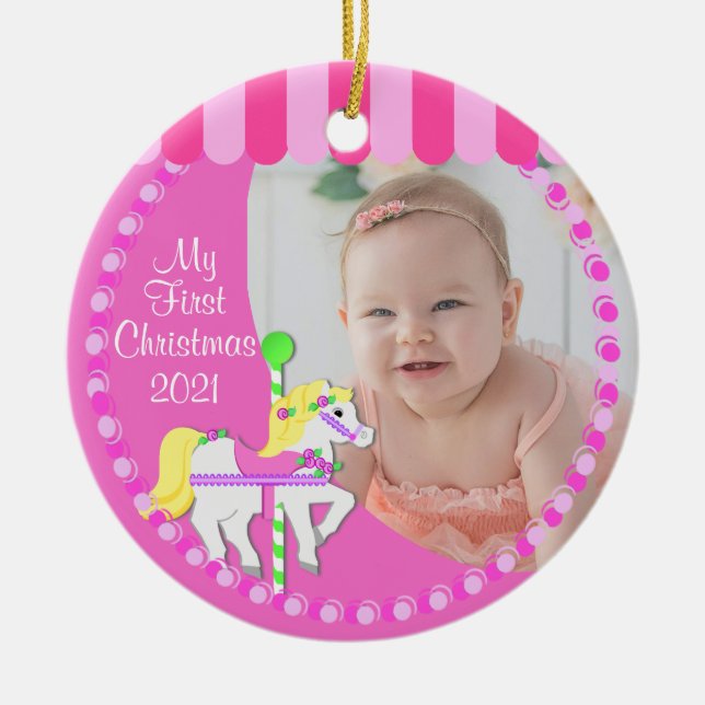 Carousel Första jul Julgransprydnad Keramik (Framsidan)