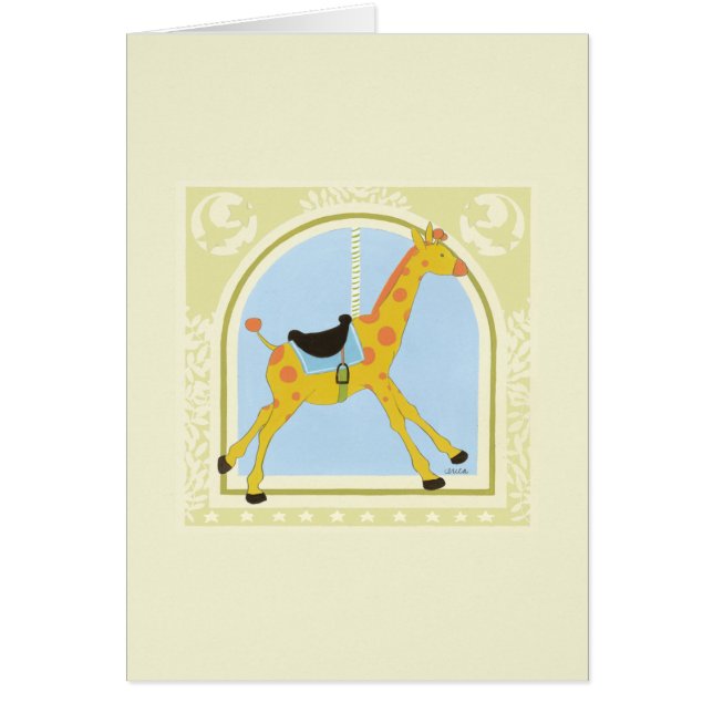 Carousel Giraffe från juni Erica Vess Hälsningskort (Framsidan)