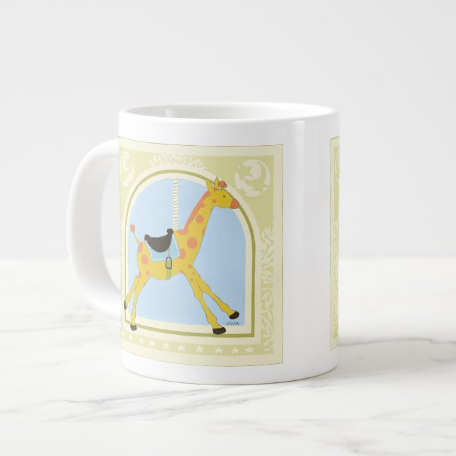 Carousel Giraffe från juni Erica Vess Jumbo Mugg (Framsida vänster)
