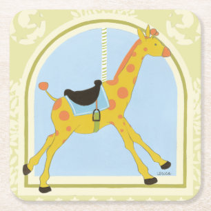 Carousel Giraffe, juni Erica Vess Underlägg Papper Kvadrat