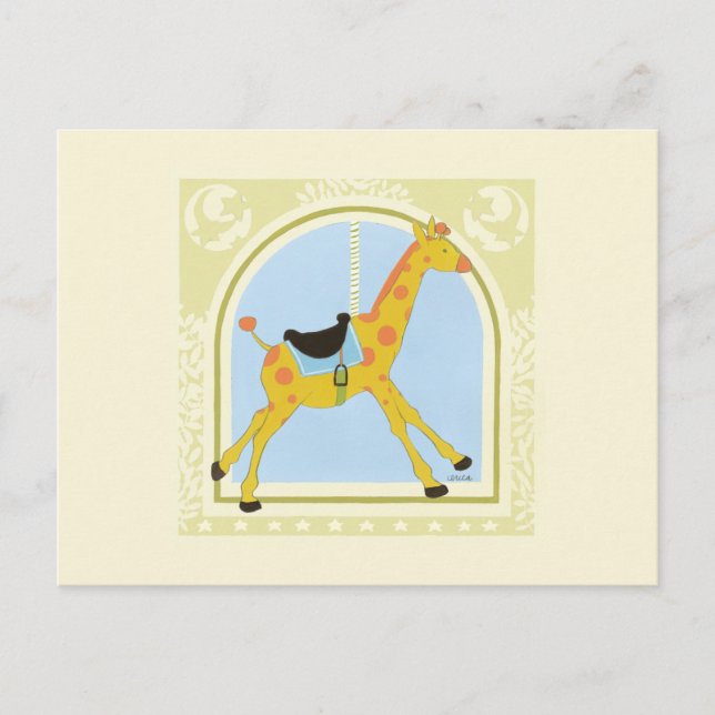 Carousel Giraffe, juni Erica Vess Vykort (Framsida)