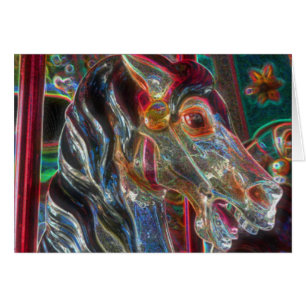 Carousel Horse Abstrakt Art Card OBS Kort