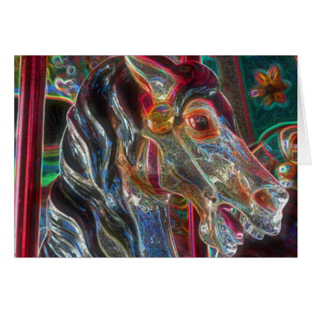 Carousel Horse Abstrakt Art Card OBS Kort (Framsidan Horizontal)