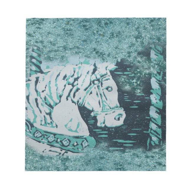 Carousel Horse Aquamarine Anteckningsblock (Framsida)