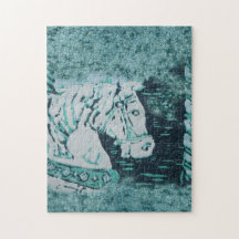 Carousel Horse Aquamarine Puzzle - Jigszle