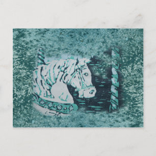 Carousel Horse Aquamarine Vykort